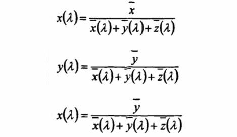 光譜色的色品坐標(biāo)計(jì)算公式