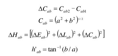 彩度、色相、色調(diào)差計算公式