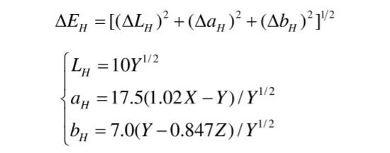 Hunter-Lab系統(tǒng)L，a，b值及色差公式