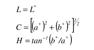 色差儀L、a、b值與L、c、h值轉(zhuǎn)換方法